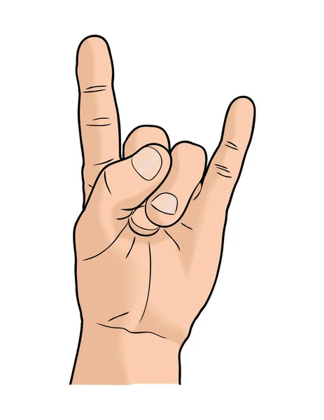 Devil Horns Hand Sign Gesture — Stock Vector