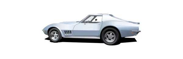 Illustration Classic Sixties American Sports Car — Stock Vector