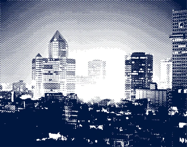 夜间城市的矢量半色调图 — 图库矢量图片