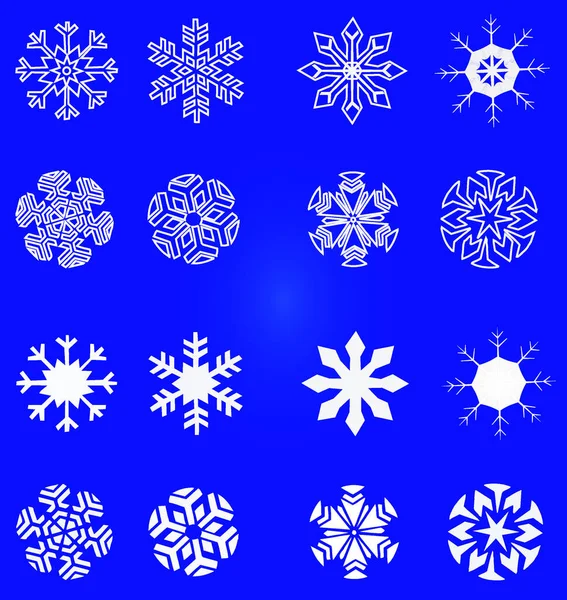 Снежинки Векторное Изображение Цветная Иллюстрация — стоковый вектор