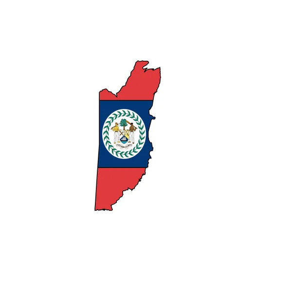 Ilustracja Wektor Mapy Flagi Belize — Wektor stockowy