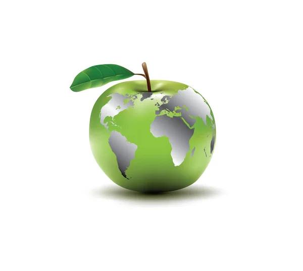 環境地球コンセプト Apple Global ベクターEpsイラスト — ストックベクタ