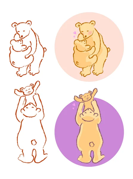 Ilustração Vetorial Para Uma Relação Para Família Ursos — Vetor de Stock