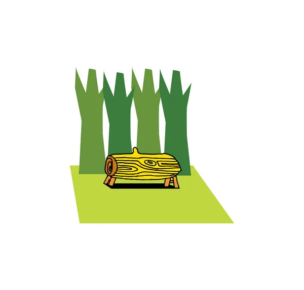 一个矢量 公园里的木制椅子的图解 — 图库矢量图片