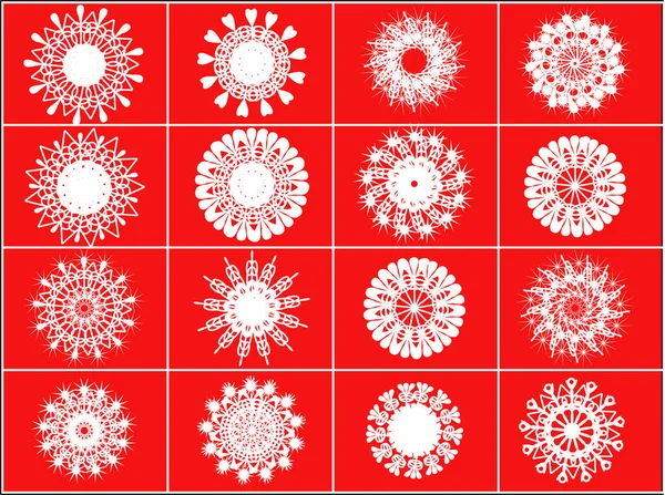 Twelve Beautiful Different Snowflakes Vector — Stock Vector