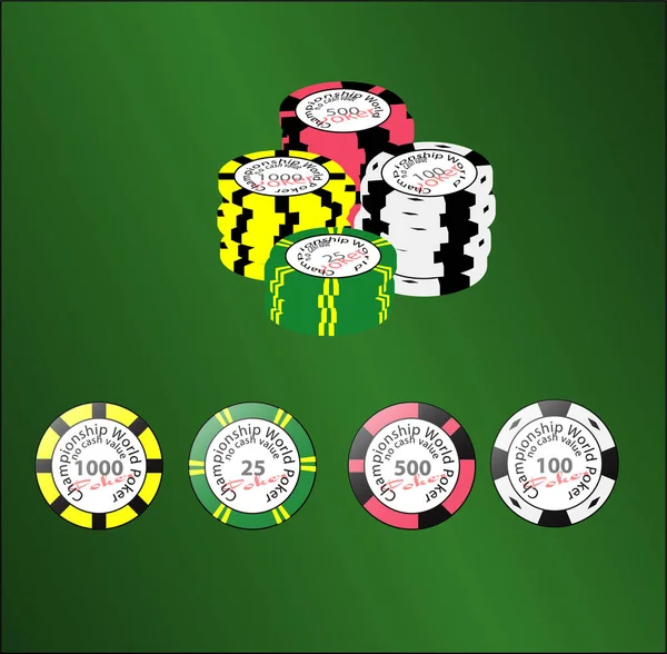 Poker Chips Imagen Ilustración Ilustración Color — Vector de stock