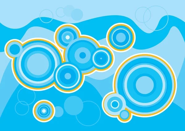 Созданная Компьютером Иллюстрация Ретро Синих Пузырей — стоковый вектор