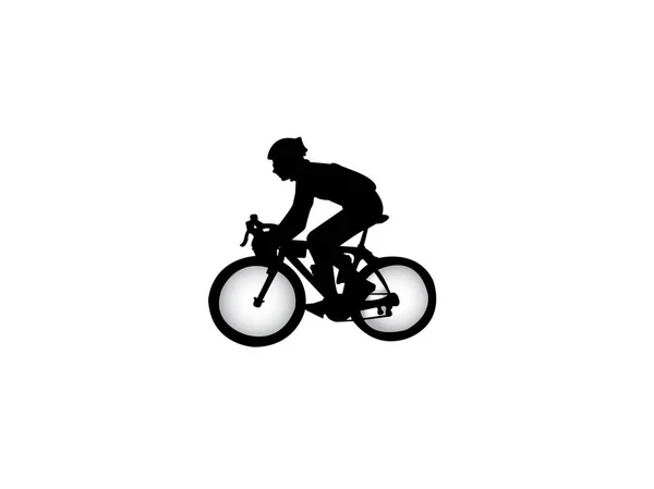 Bisiklet Silueti Resmi Renk Illüstrasyonu — Stok Vektör