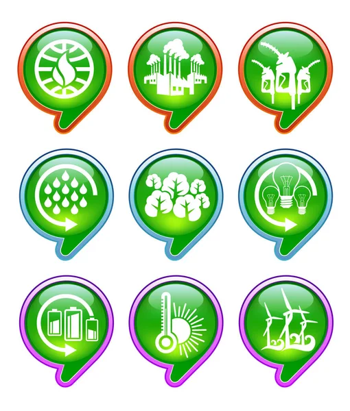 Conjunto Iconos Avanzados Creados Especialmente Para Problemas Calentamiento Global — Vector de stock
