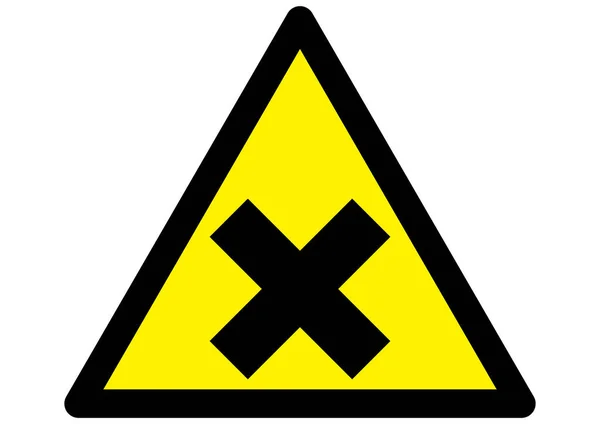 黒エッジと三角形の黄色の看板に有害な刺激的なシンボル — ストックベクタ