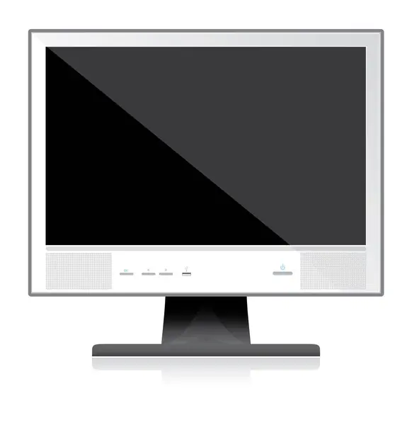Monitor Branco Imagem Ilustração Cores — Vetor de Stock