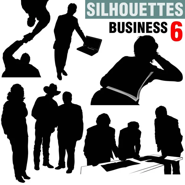 stock vector Silhouettes - Business 6 - high detailed black and white illustrations.