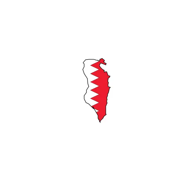 Ilustración Vector Mapa Bandera Bahréin — Vector de stock