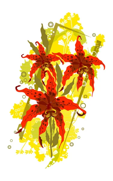 Květinový Vektorový Abstraktní Obraz Barevná Ilustrace — Stockový vektor