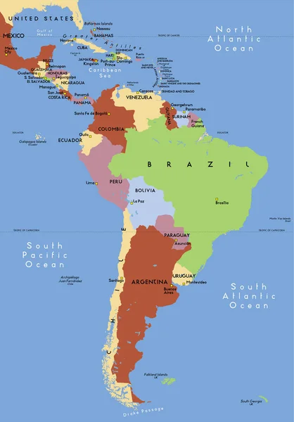 南美地区图像 彩色插图 — 图库矢量图片