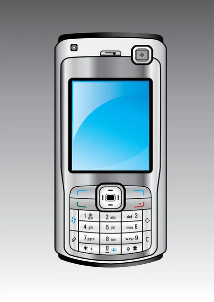 Modern Mobiltelefon Bild Färg Illustration — Stock vektor