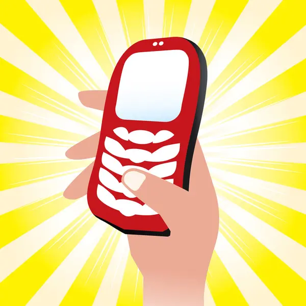 Cellphone Icon Image Color Illustration — Stock Vector