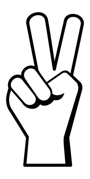Peace Hand Sign Symbol Black — Stock Vector