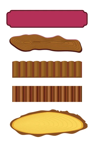 Odrůdový Vektor Ilustrace Dřevěného Znaku Okraje Rám — Stockový vektor