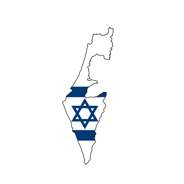 Illustration Vector Map Flag Israel — Stock Vector