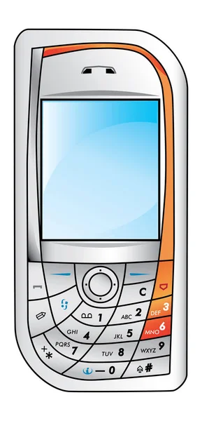 Modern Cellphone Image Color Illustration — Stock Vector