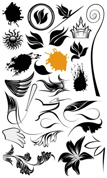 Ilustraciones Adornos Elementos Diseño — Archivo Imágenes Vectoriales