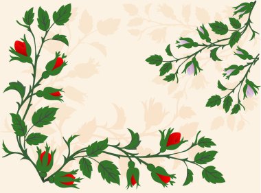 Çiçek arkaplanı - vektör illüstrasyonu