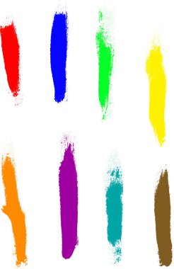 Grunge elementleri - 8 Renkli Boya Dawbs - Yüksek Ayrıntılı Vektör grunge elementleri