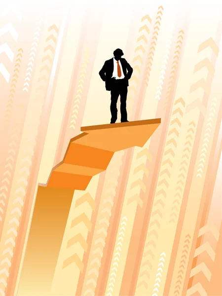 Businessman Standing Large Climbing Graph Conceptual Business Illustration — Stock Vector