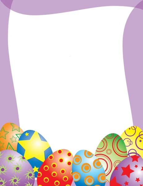 一个奇形怪状的复活节框架 其特点是色彩艳丽的复活节彩蛋 完美的卡片或邀请函 — 图库矢量图片
