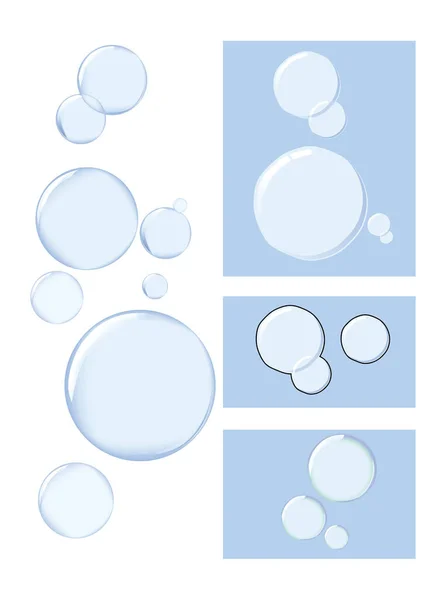 Bubliny Čtyřmi Různými Způsoby — Stockový vektor