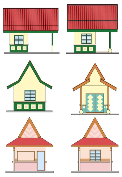 Vektor Illustration För Uppsättning Små Hus — Stock vektor