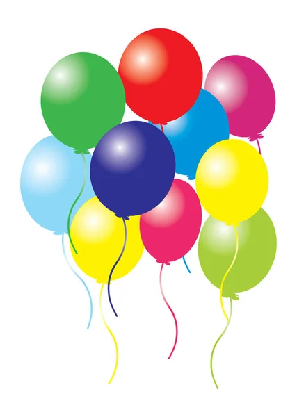 Hayat Olaylarını Kutlamak Için Parlak Balonlar — Stok Vektör