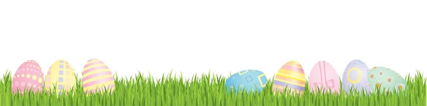 草の上の牧草地に卵を産み — ストックベクタ
