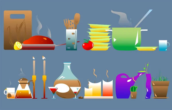 Set Cooking Cooking Icons — Stock Vector
