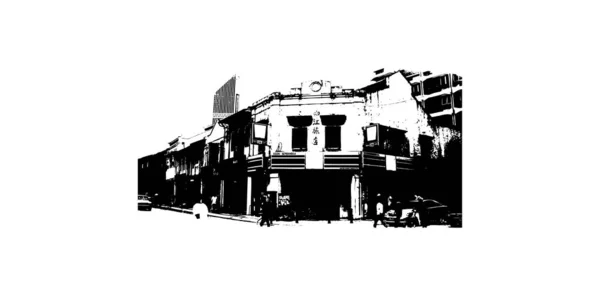 Print Building View Landmark Burgos City Spain Drawn Sketch Sketch — Stock Vector