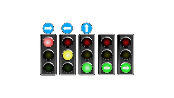 Set Traffic Light — Stock Vector