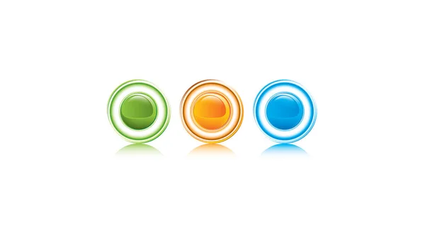 Set Colored Glossy Button — Stock Vector