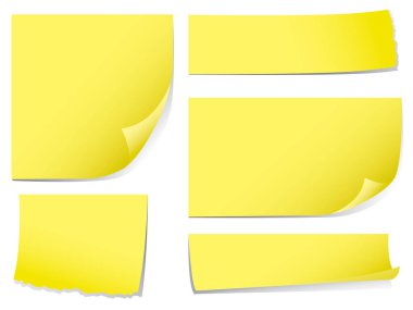 Sarı yapışkan notlar. kağıt not