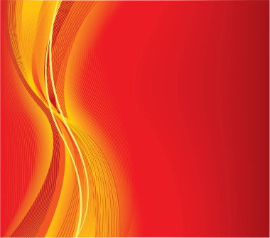 Soyut dalgalı turuncu kırmızı ve altın arkaplan. vektör illüstrasyonu.