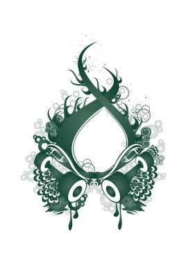 Renkli çiçek elementleriyle soyut arkaplanın vektör çizimi 