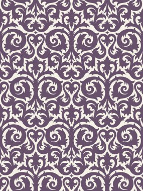 Tekstil için damaske çiçek vektör deseni tasarımı