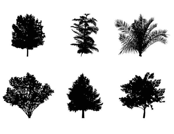 Reihe Von Silhouettenbäumen — Stockvektor