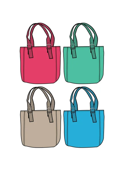 Set Farbiger Handtaschen — Stockvektor