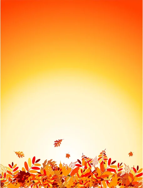 Φθινοπωρινό Τοπίο Φύλλα Πορτοκαλιού Και Πλέγμα Διαβάθμισης — Διανυσματικό Αρχείο