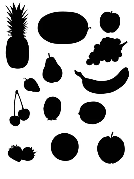 Fruits Légumes Ensemble Icônes — Image vectorielle