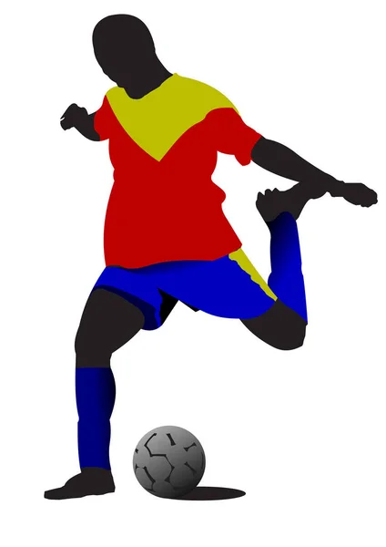 サッカー選手のシルエット ベクトルイラストシンプルなデザイン — ストックベクタ