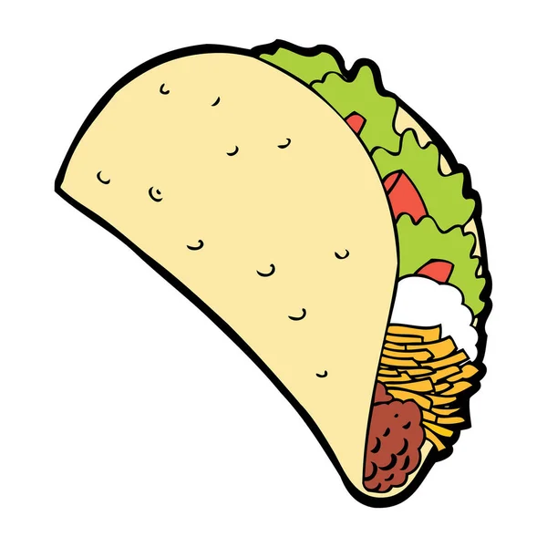 Διανυσματική Απεικόνιση Του Καρτούν Μεξικάνικο Taco — Διανυσματικό Αρχείο
