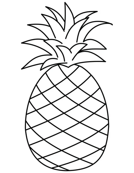 Ananasfrucht Ikone Umrisse Illustration Tropischer Vektorsymbole Für Das Web — Stockvektor