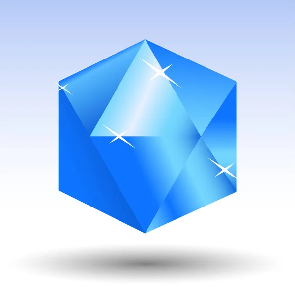 Diamond Crystal Blue Vector — Stock Vector